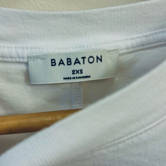 ARITZIA BABATON tee shirt dress shoulder pad mini white size extra extra small - Picture 4 of 7